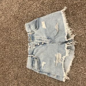 distressed jean shorts